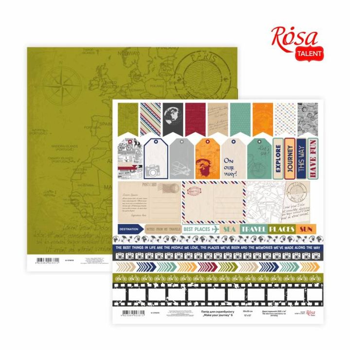 Carte per scrapbooking 30.48 x 30.48 cm Make your journey | vari motivi — immagine 5