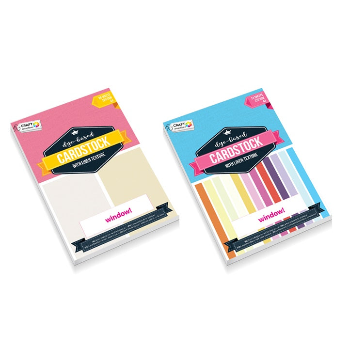 Cartone creativo Craft Sensations con trama di lino A4 - 24 fogli | design diversi