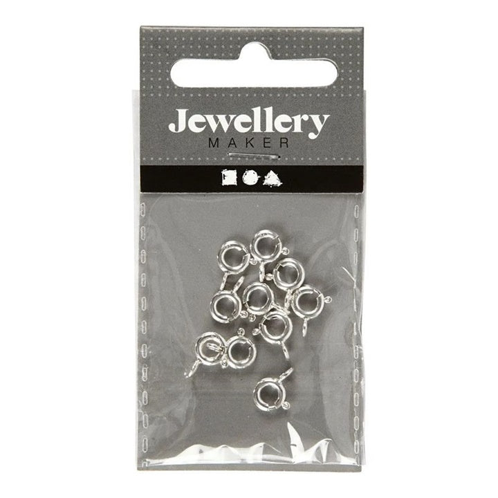 Chiusura ad anello a molla in argento per gioielli 6 mm - Confezione da 10