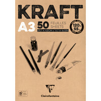 Clairefontaine blocco di carta kraft incollato – 120 g 50F A3