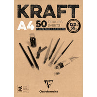 Clairefontaine blocco di carta kraft incollato – 120 g 50F A4