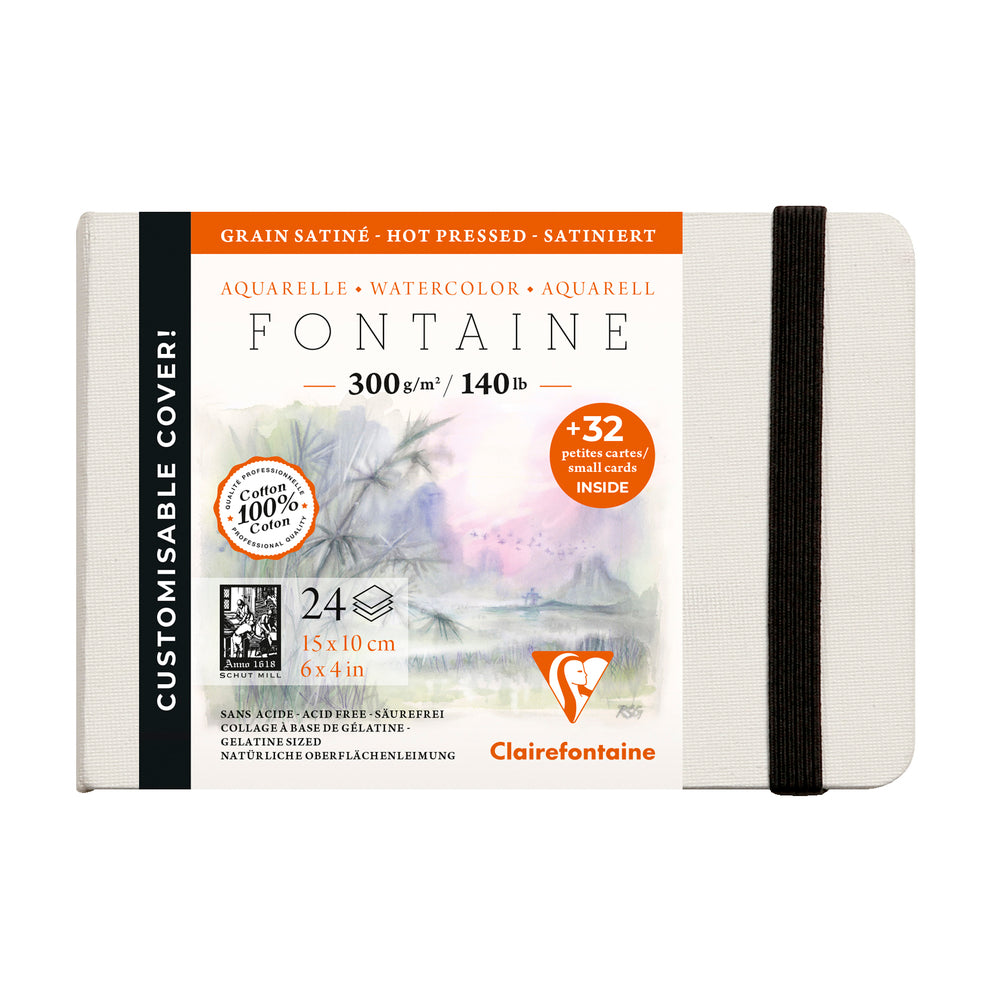 Clairefontaine Fontaine taccuino per acquerello HP 300 g 24 fogli copertina rigida