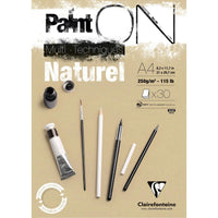 Clairefontaine Paint'On Mix Media blocco 250 g 30F incollato Natural