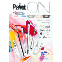 Clairefontaine Paint'On Mix Media blocco n. 6 250 g 24fg incollato colori assortiti