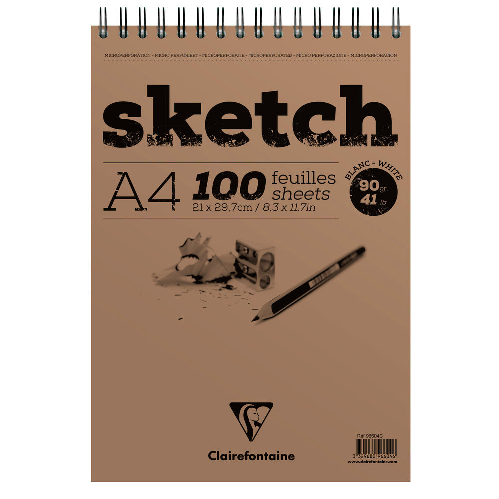 Blocco da schizzi 100 fogli A4/A3 Clairefontaine - bianco | formati diversi – A4