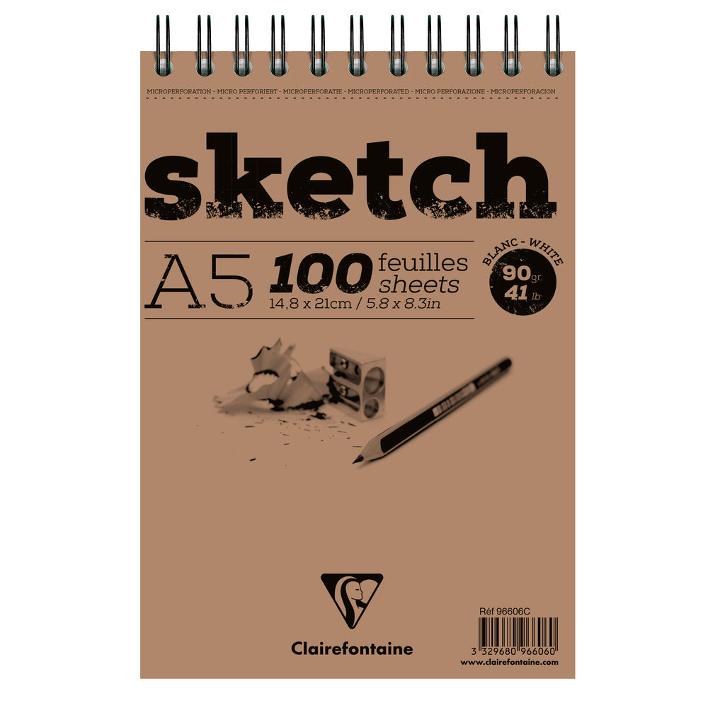 Blocco da schizzi 100 fogli A4/A3 Clairefontaine - bianco | formati diversi – A5