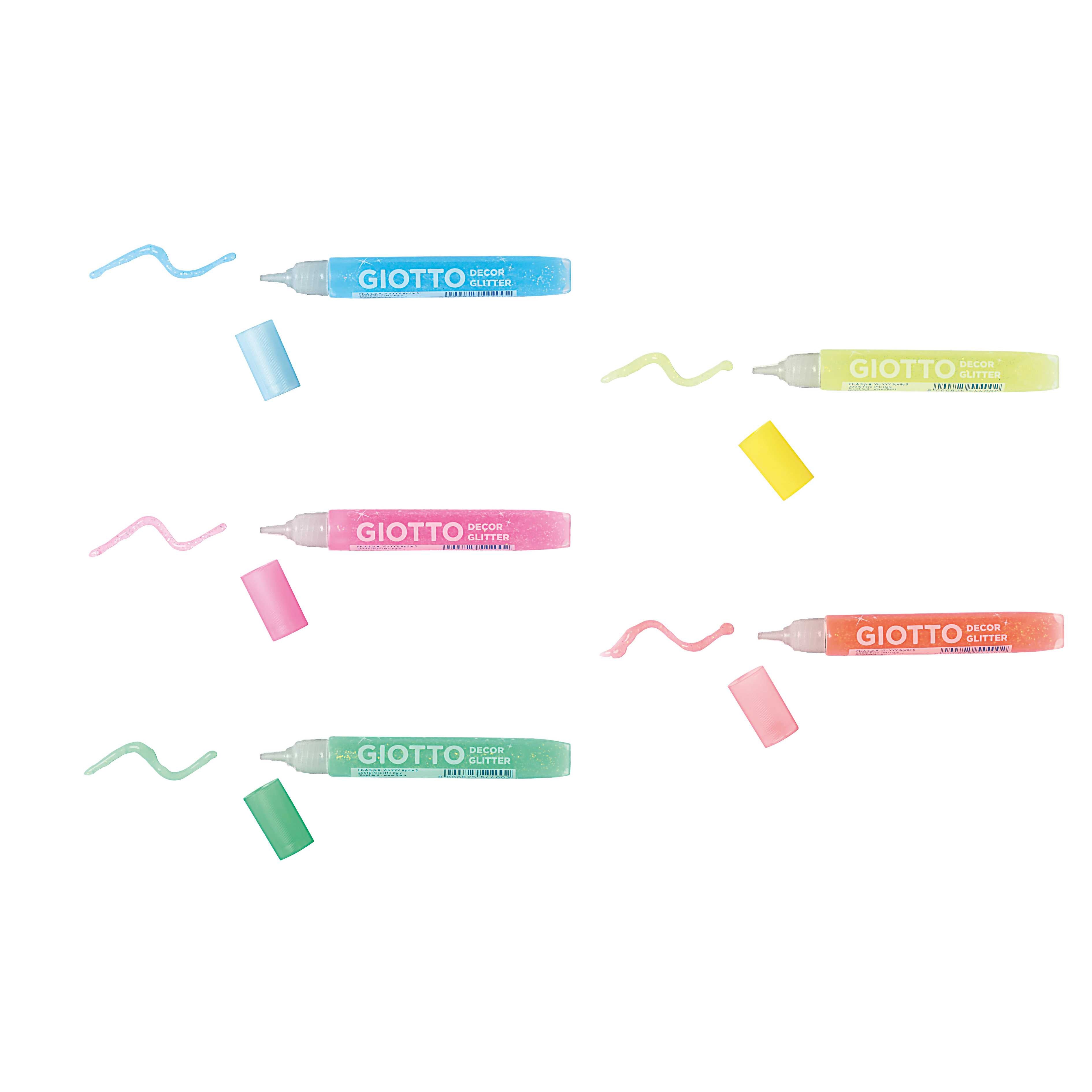 Colla glitterata GIOTTO Glitter Glue colori fluo 5 x 10 g
