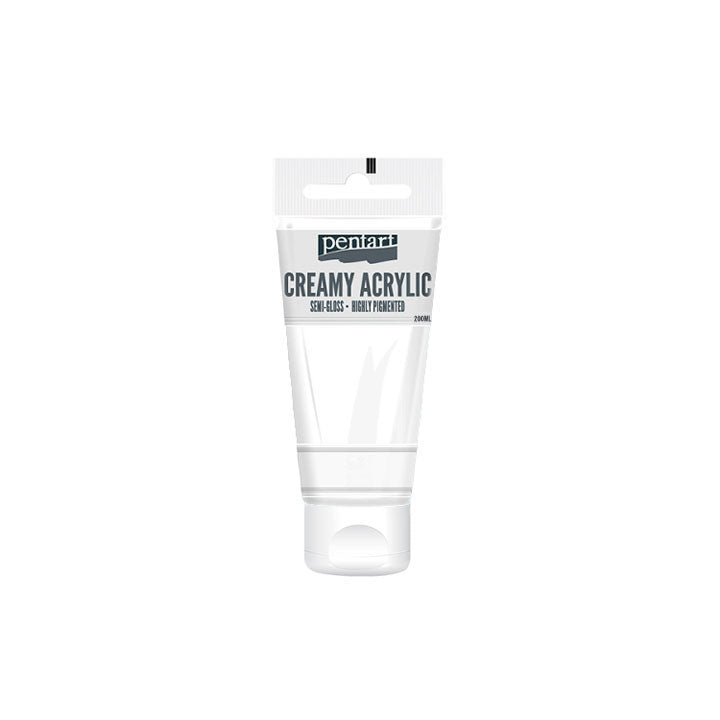 Colore acrilico crema semilucida Pentart 200 ml | scegli una tonalità - Bianco