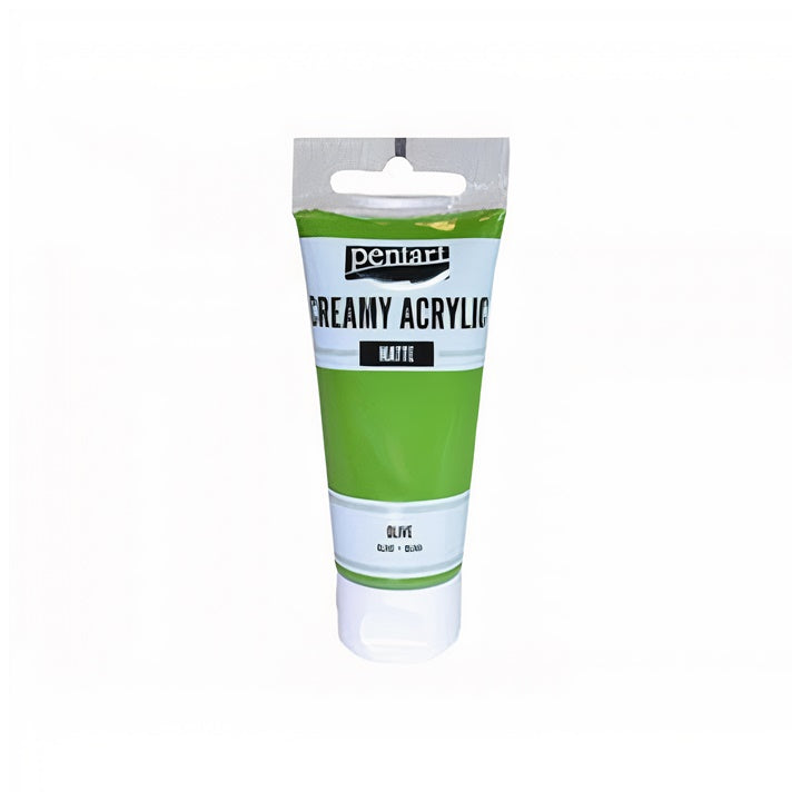 Colore acrilico cremoso opaco Pentart 60 ml | varie tonalità - oliva