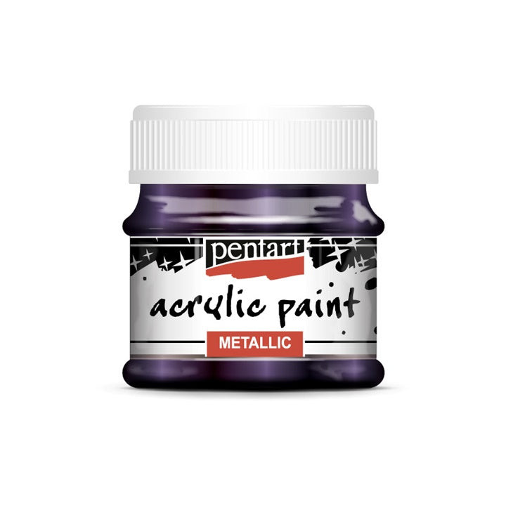 Colore acrilico effetto metallico - 50 ml | colori diversi - viola scintillante