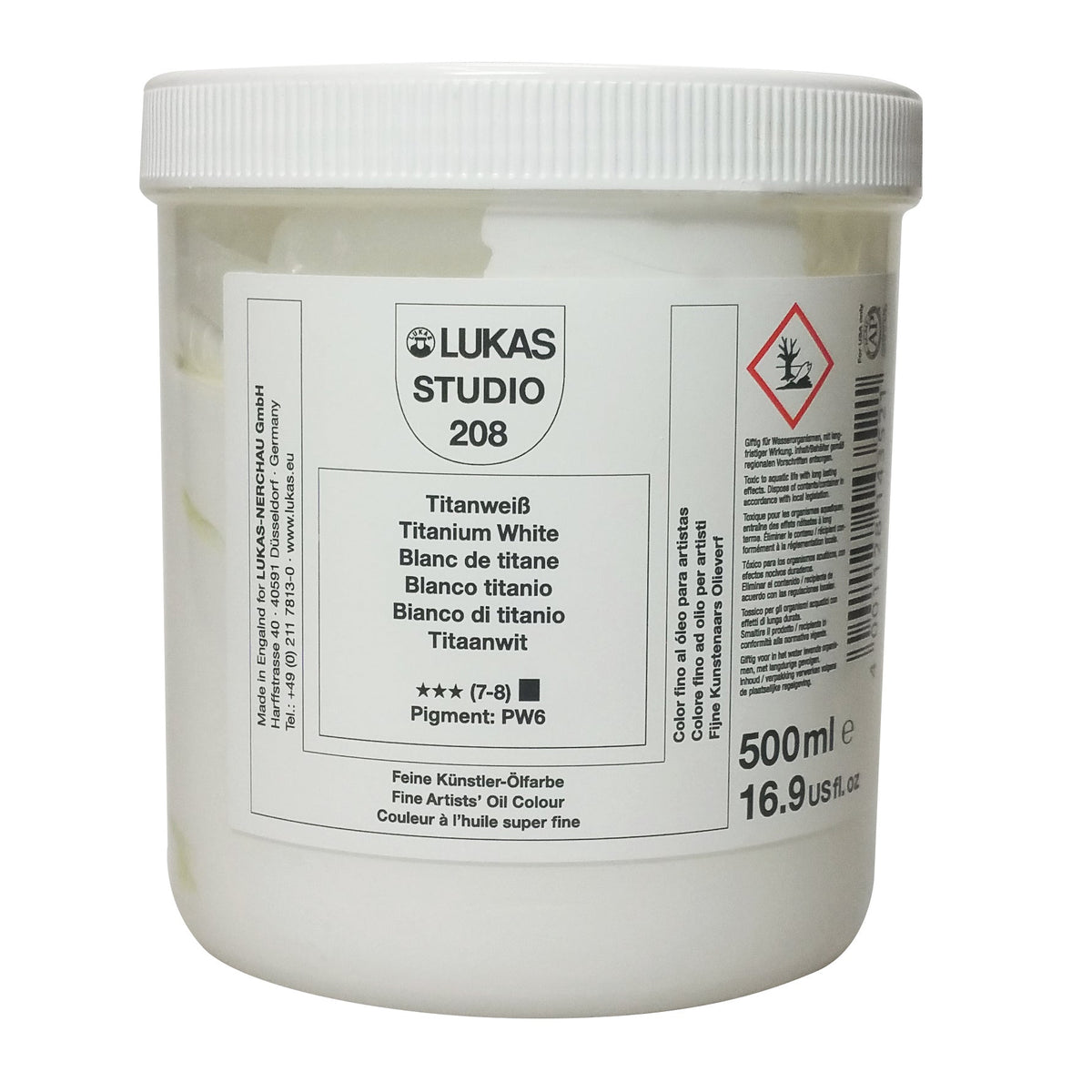 Colore ad olio LUKAS Studio - 500 ml Bianco di titanio
