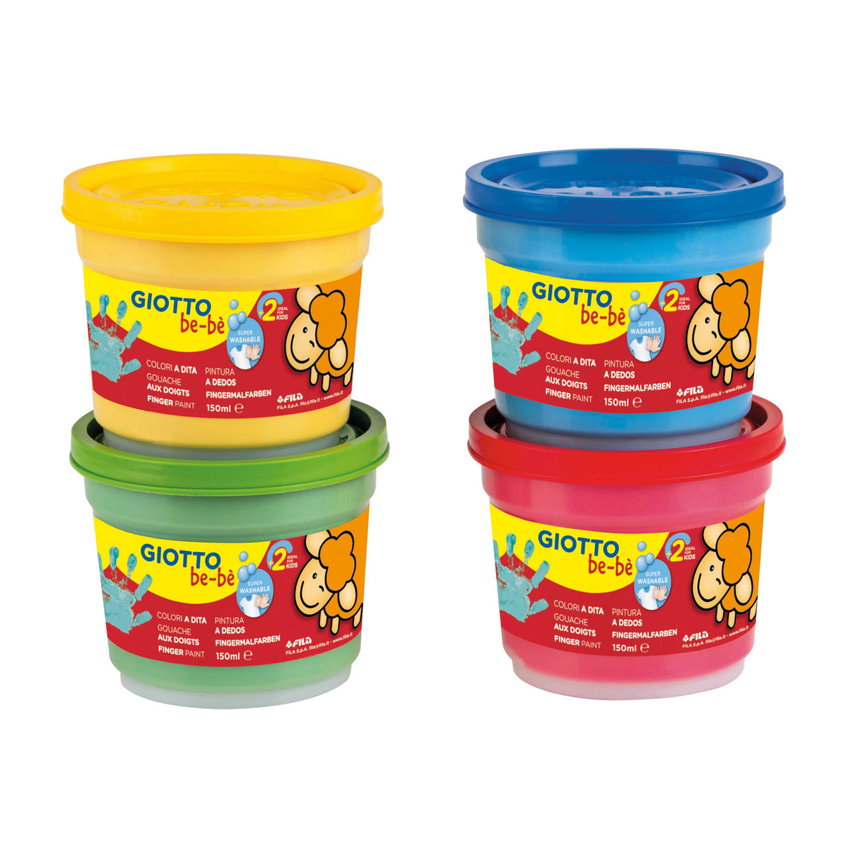 Colori a dita GIOTTO be-bè 4 x 150 ml