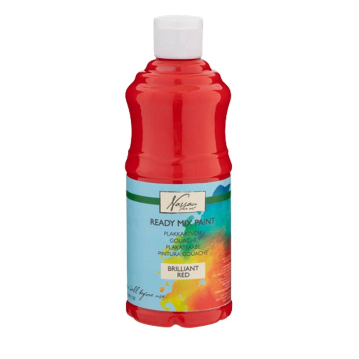 Colori a guazzo Nassau - 500 ml | varie tonalità - rosso brillante