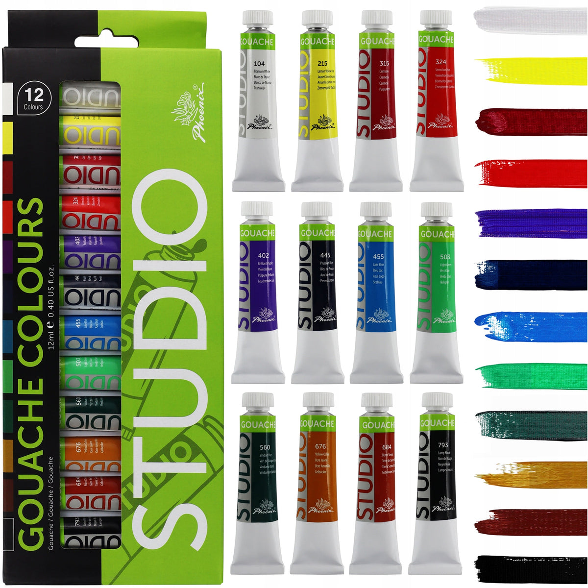 Colori a guazzo Phoenix 12 x 12 ml
