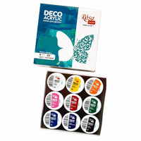 Set colori acrilici opachi ROSA TALENT, 9 flaconi da 20ml per hobbistica