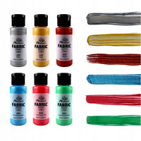 Colori acrilici per tessuti Phoenix perlati e metallizzati 6x59 ml