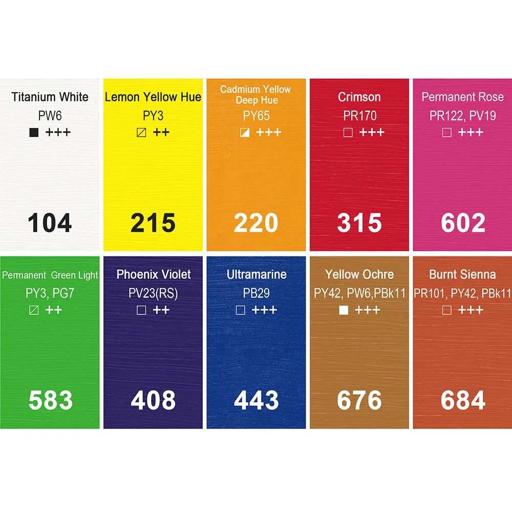 Colori acrilici Phoenix Artist 10 x 22 ml