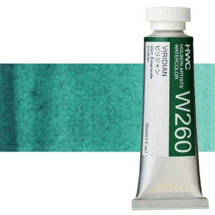 Colori ad acquarello professionali Holbein Artists 15 ml | tonalità verdi — immagine 4