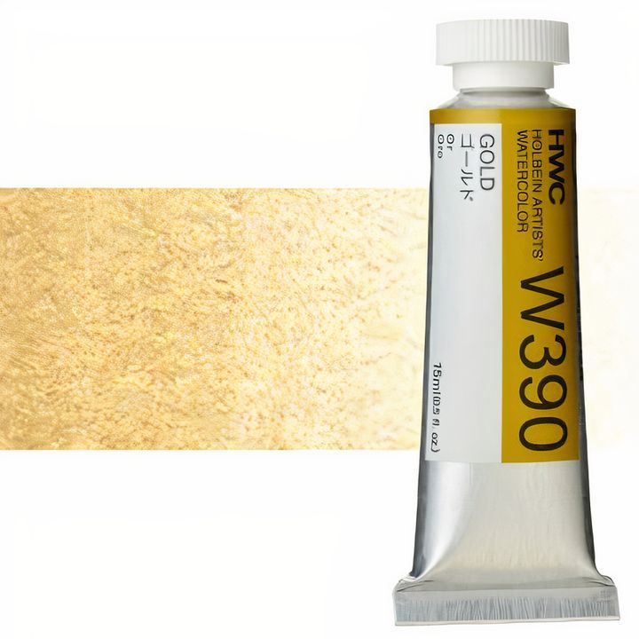Colori ad acquarello professionali Holbein Artists 15 ml | oro e argento — immagine 1