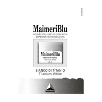 Colori ad acquerello MAIMERI Blu – mezzo godet 1,5 ml – Bianco di titanio