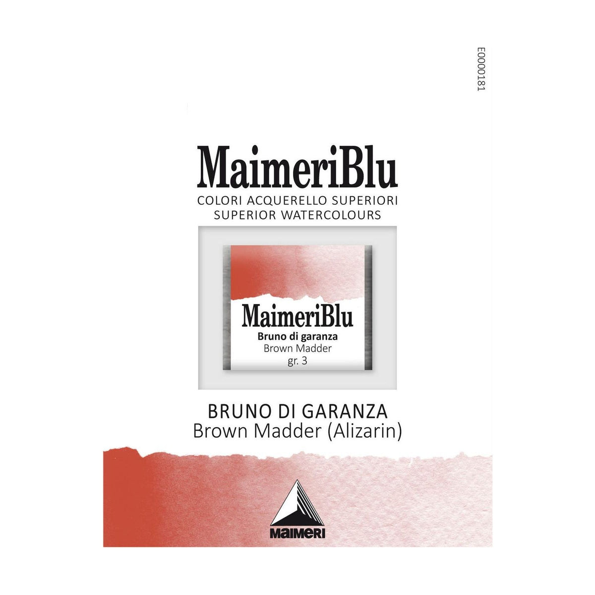 Colori ad acquerello MAIMERI Blu – mezzo godet 1,5 ml – Garanzina alizarina bruna