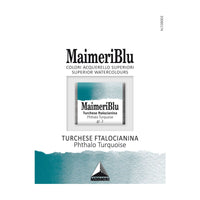 Colori ad acquerello MAIMERI Blu – mezzo godet 1,5 ml – Turchese di Ftalocianina