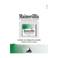 Colori ad acquerello MAIMERI Blu – mezzo godet 1,5 ml – Verde cobalto scuro