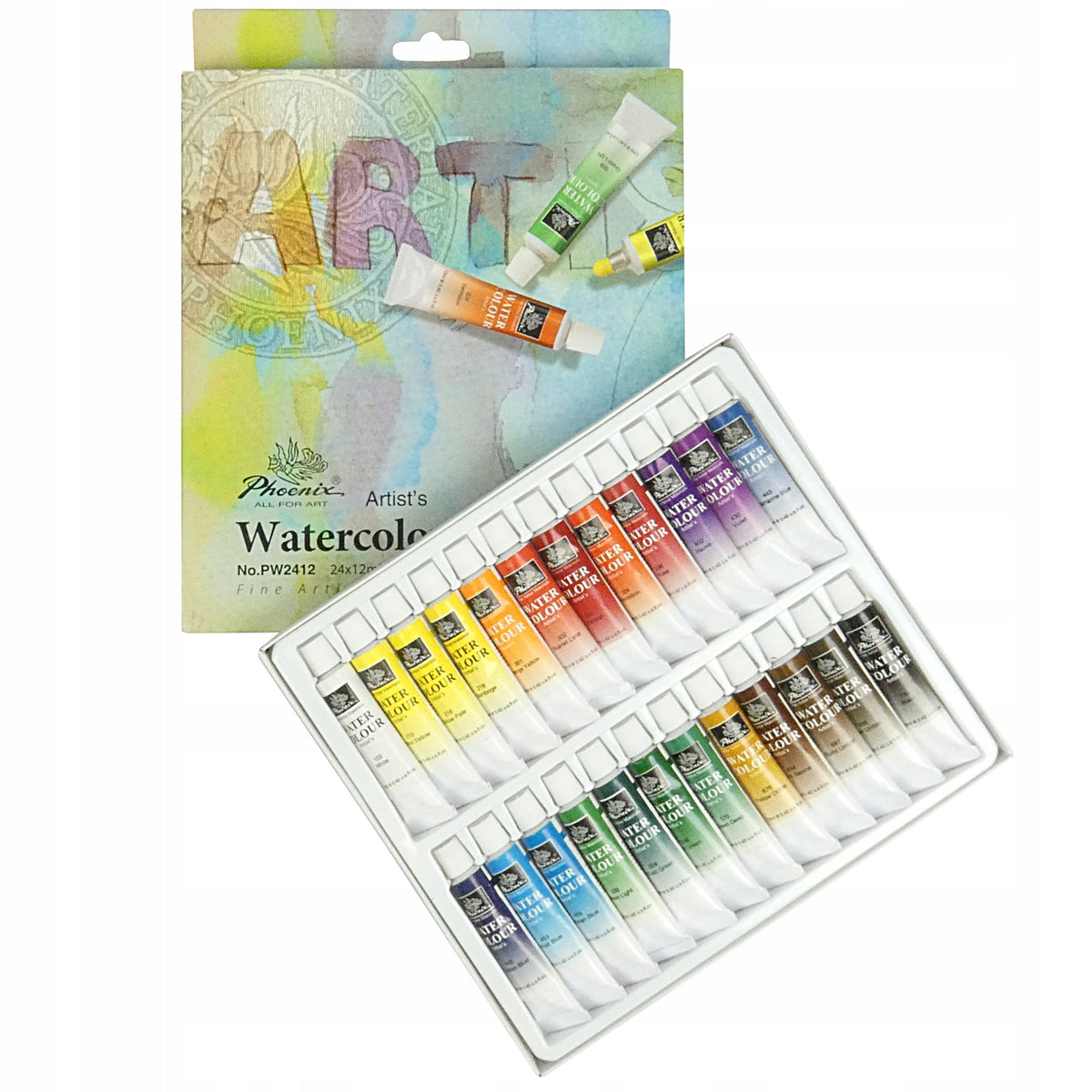 Colori ad acquerello Phoenix – set 24 x 12 ml