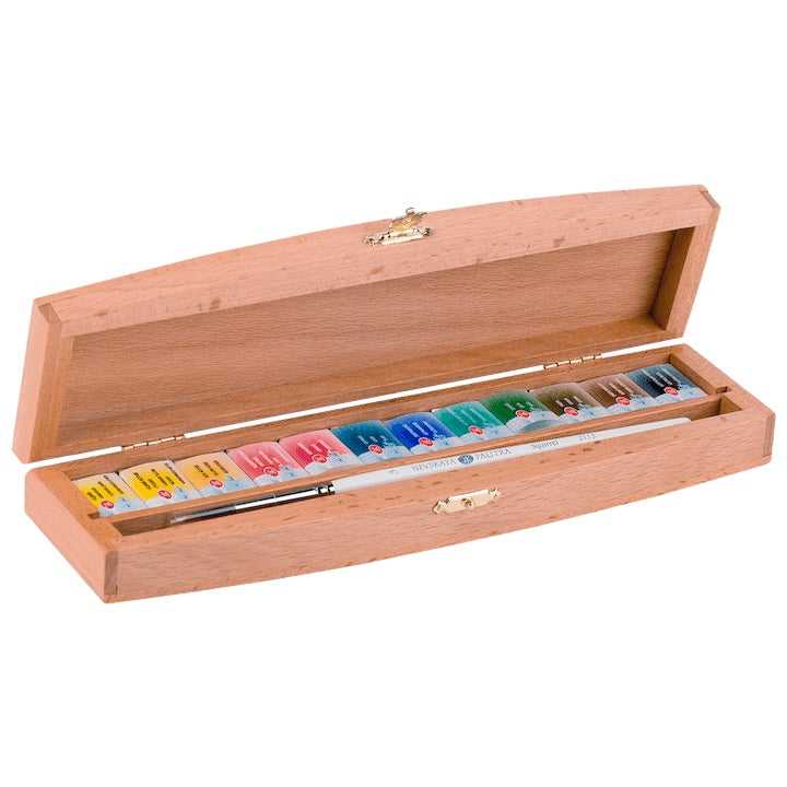Colori ad acquerello White Nights nella scatola di legno | sceglie set