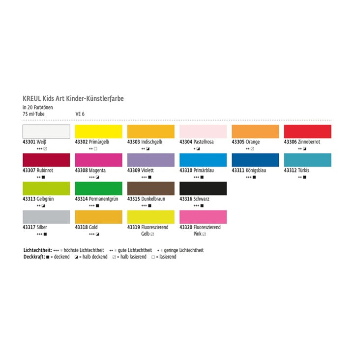 Colori per bambini KREUL 75 ml | diverse tonalità