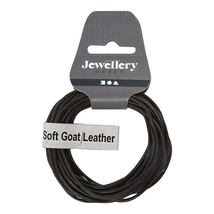 Cordoncino in pelle nera 2 mm x 4 m