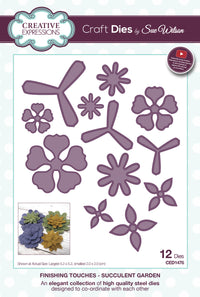 CREATIVE EXPRESSIONS Fustelle in metallo da taglio ed embossing Giardino di succulente 12 pz