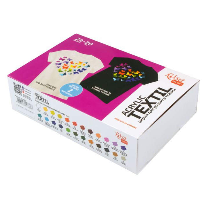 CUORE ROSA TALENT Set di colori acrilici per tessuti 24x20 ml