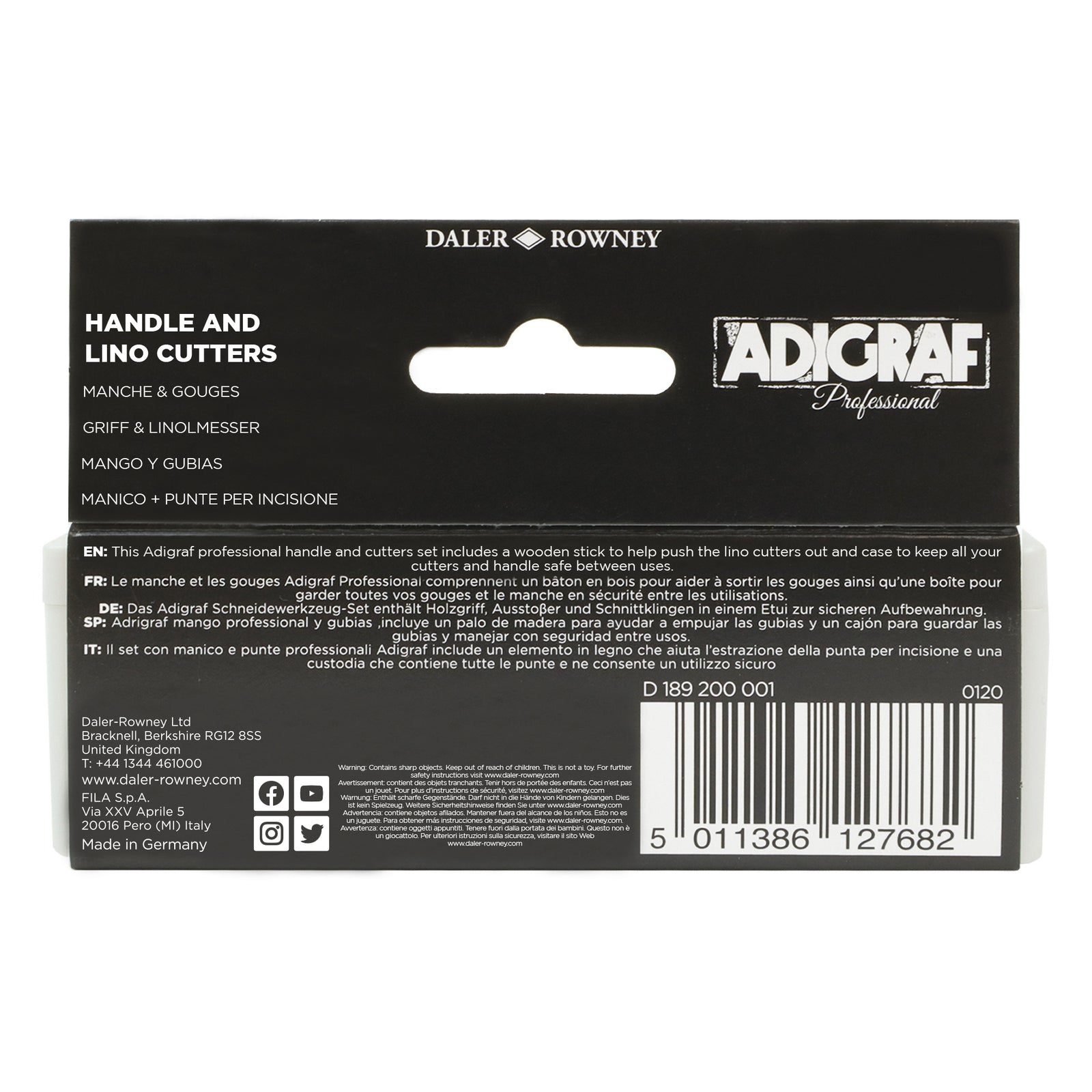 DALER ROWNEY Adigraf set professionale di sgorbie per linoleografia 5 pz