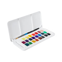 DALER ROWNEY Aquafine set da viaggio acquerello 24 mezzi godet con pennello