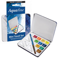 Set da viaggio di acquerelli DALER ROWNEY Aquafine – 10 mezzi godet con pennello