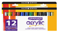 DALER ROWNEY Graduate set di colori acrilici 12 x 22 ml