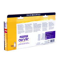 DALER ROWNEY Graduate set di colori acrilici 12 x 22 ml
