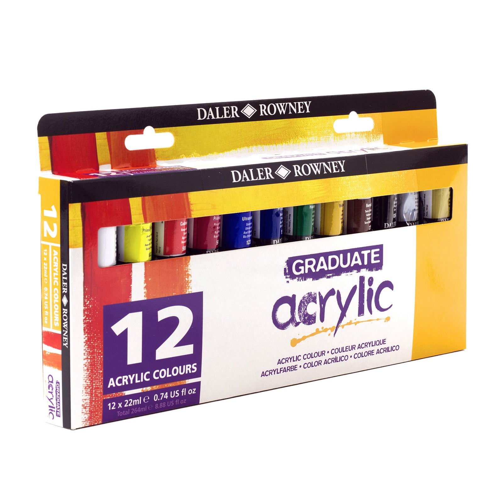 DALER ROWNEY Graduate set di colori acrilici 12 x 22 ml
