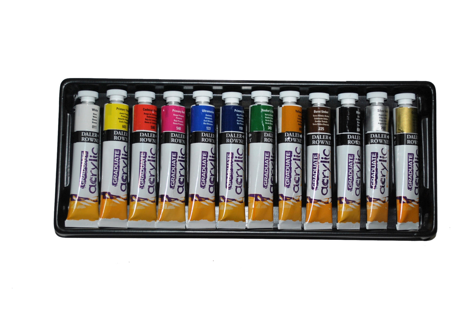 DALER ROWNEY Graduate set di colori acrilici 12 x 22 ml