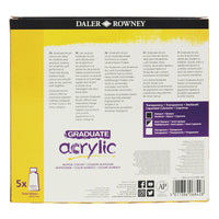 DALER ROWNEY Graduate set di colori acrilici 5 x 120 ml