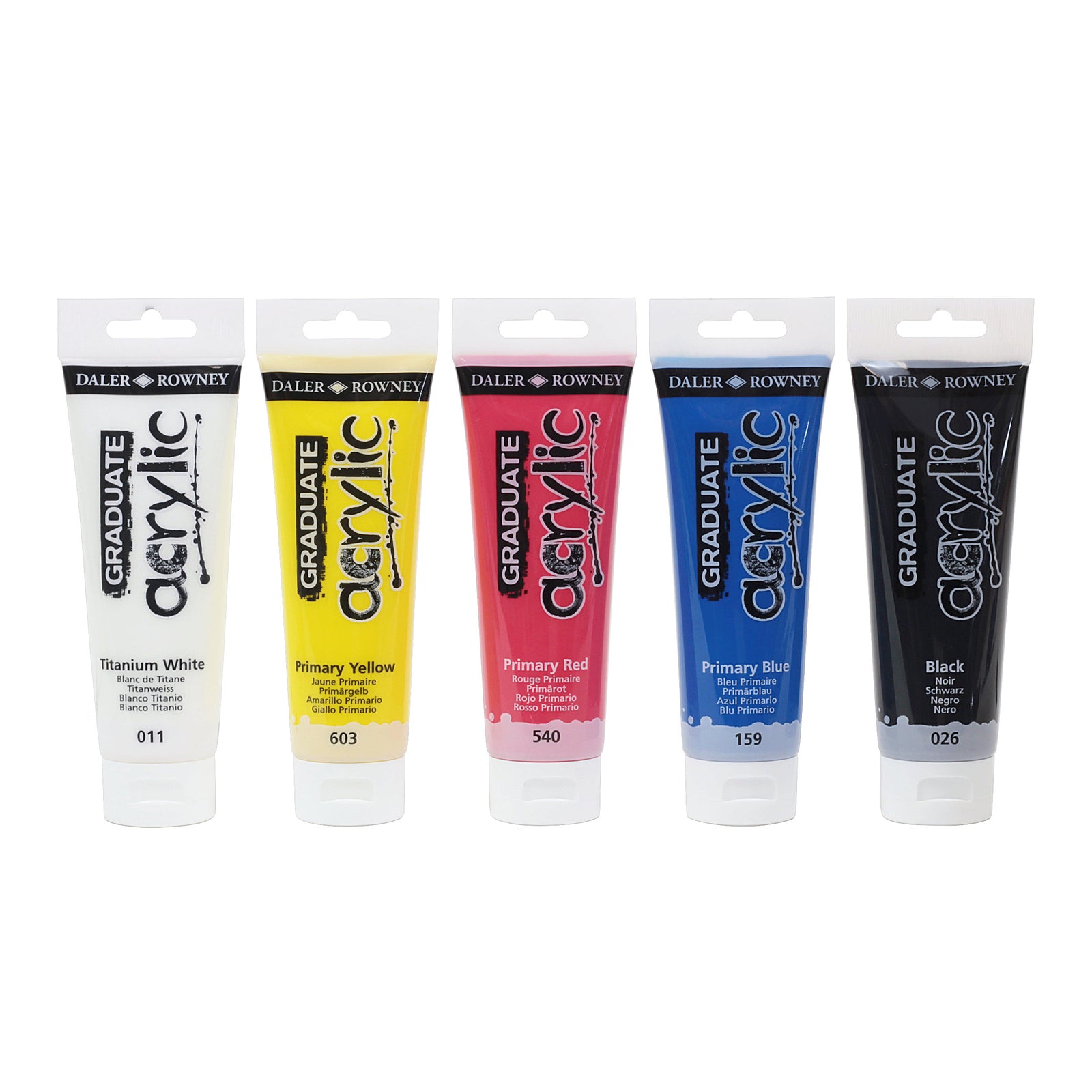 DALER ROWNEY Graduate set di colori acrilici 5 x 120 ml