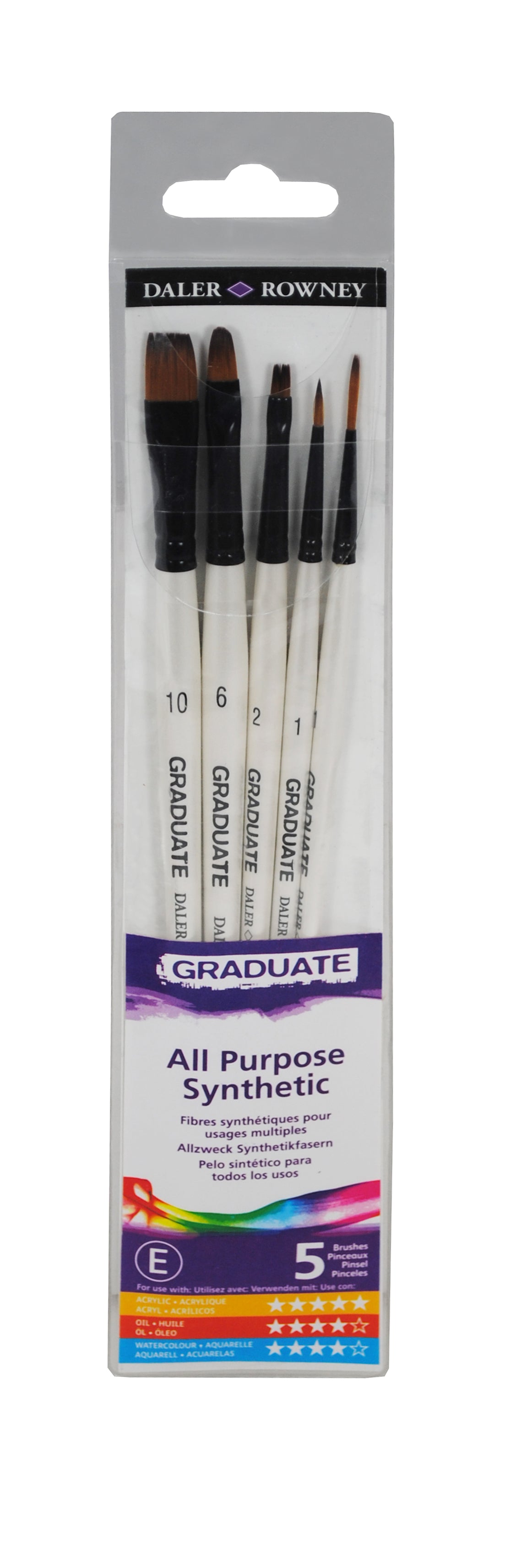 Set di pennelli sintetici universali DALER ROWNEY Graduate – 5 pz