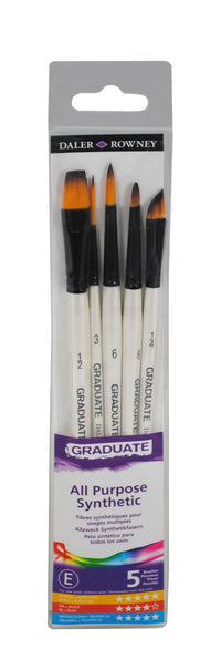 DALER ROWNEY Graduate set di pennelli sintetici multiuso – 5 pz