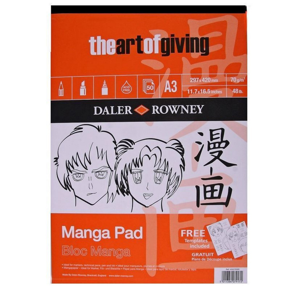 DALER ROWNEY Manga blocco per marker 70 g - 50 fogli, A3