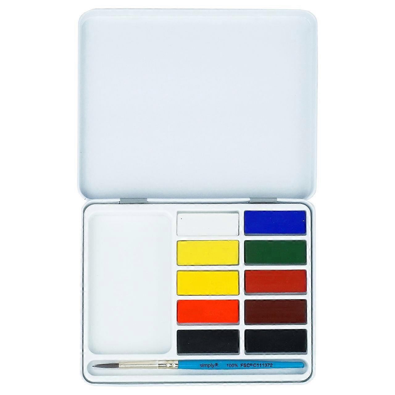 DALER ROWNEY Simply set acquerello 10 mezzi godet con pennello