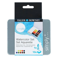 DALER ROWNEY Simply set acquerello 10 mezzi godet con pennello