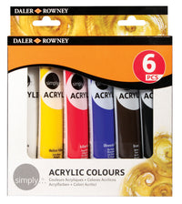 DALER ROWNEY D&R Simply set di colori acrilici 6 x 75 ml