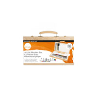 DALER ROWNEY Simply set di colori acrilici in valigetta di legno 26 pz