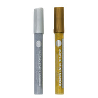 DALER ROWNEY Simply set di pennarelli acrilici oro e argento 2 pz